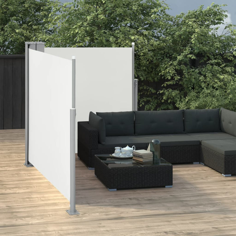 vidaXL krémszínű behúzható oldalsó napellenző 120 x 600 cm