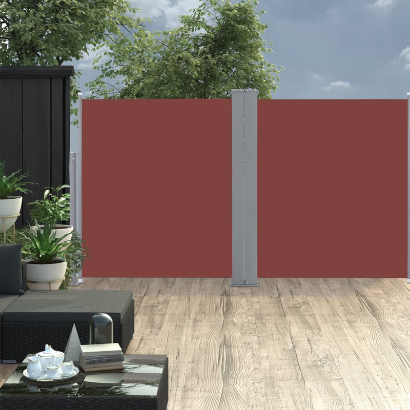 vidaXL barna behúzható oldalsó napellenző 140 x 600 cm