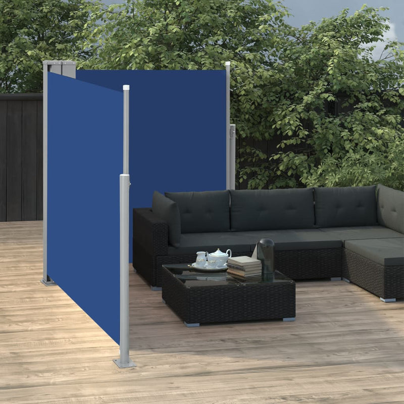 vidaXL kék behúzható oldalsó napellenző 140 x 600 cm