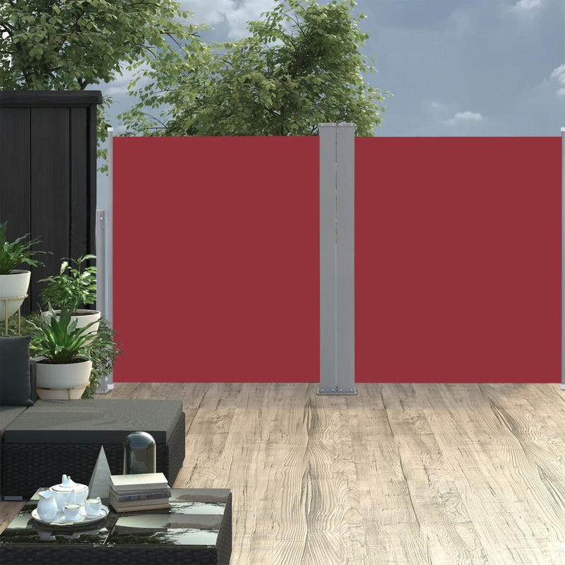 vidaXL piros behúzható oldalsó napellenző 140 x 600 cm