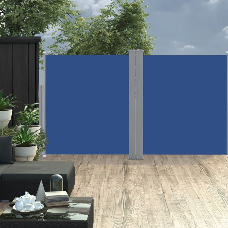 vidaXL kék behúzható oldalsó napellenző 160 x 600 cm