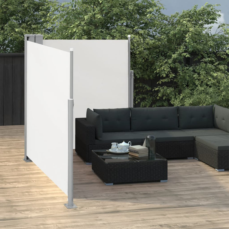 vidaXL krémszínű behúzható dupla teraszi napellenző 170 x 600 cm