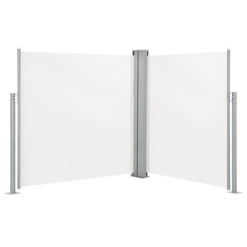 vidaXL krémszínű behúzható dupla teraszi napellenző 170 x 600 cm
