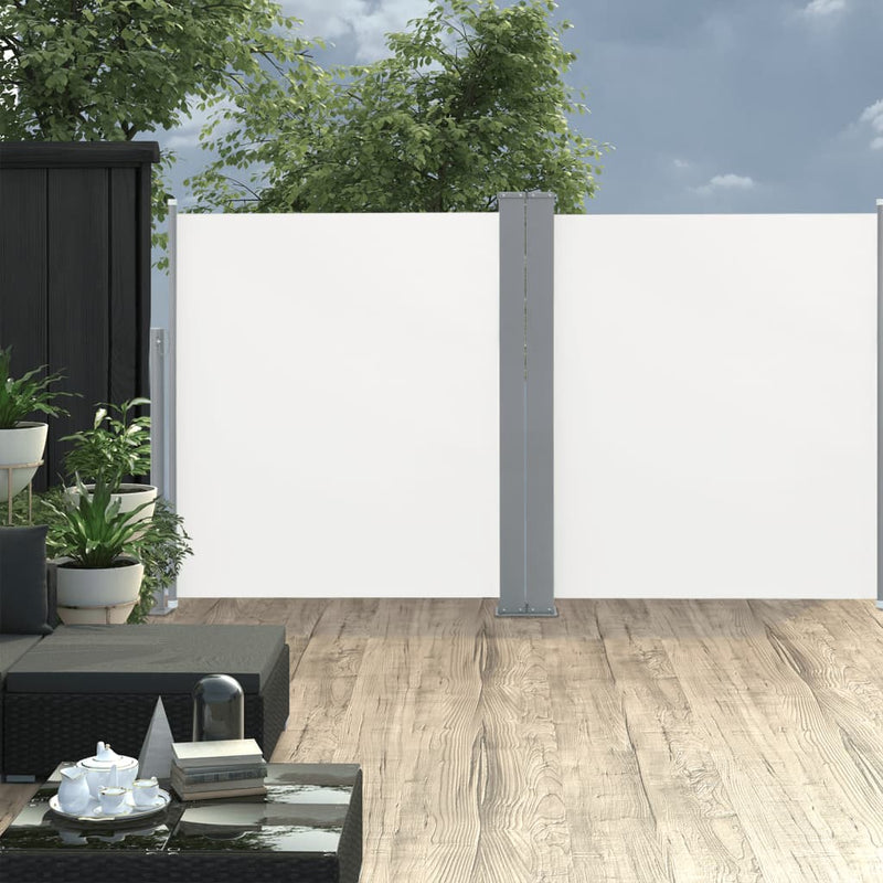 vidaXL krémszínű behúzható dupla teraszi napellenző 170 x 600 cm
