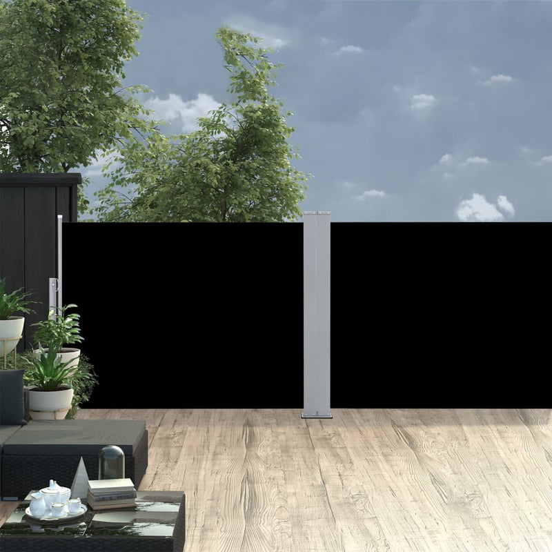 vidaXL fekete behúzható oldalsó napellenző 100 x 1000 cm
