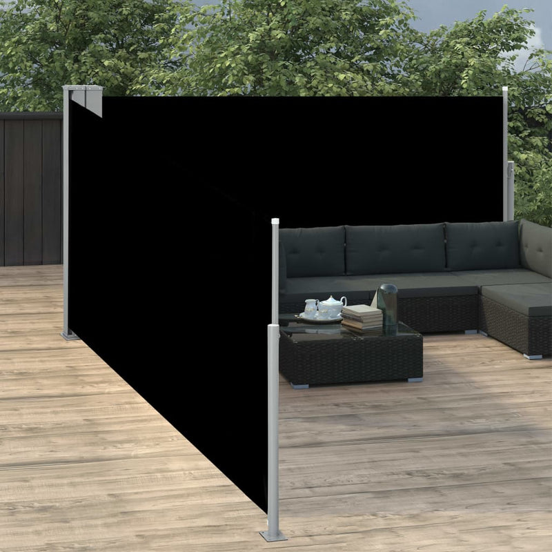 vidaXL fekete behúzható oldalsó napellenző 100 x 1000 cm