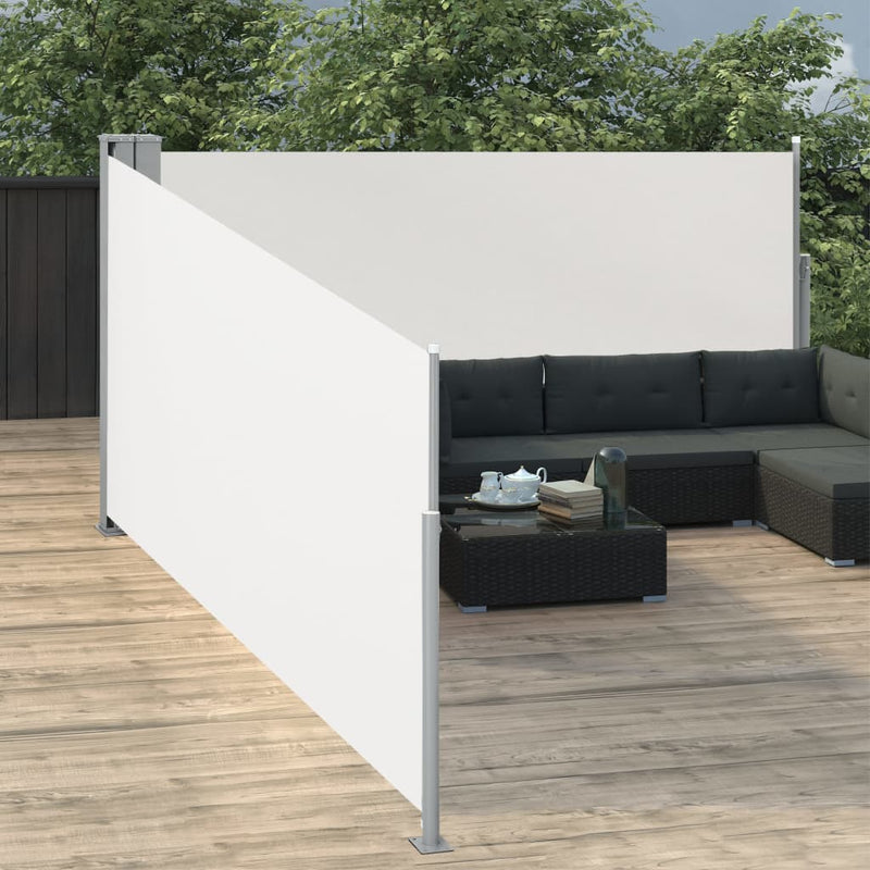 vidaXL krémszínű behúzható oldalsó napellenző 100 x 1000 cm