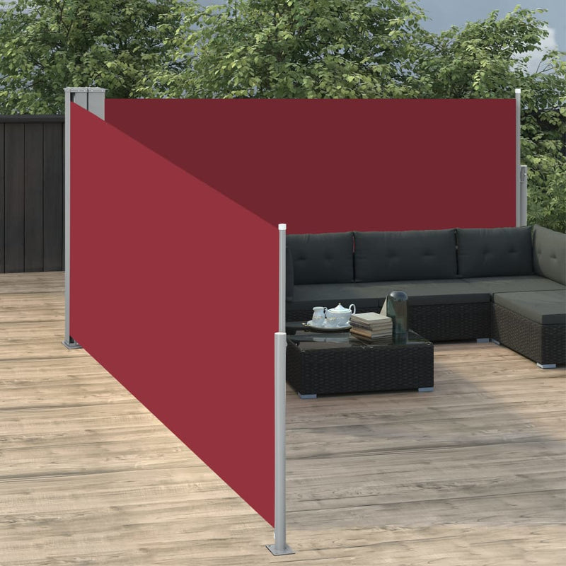 vidaXL piros behúzható oldalsó napellenző 100 x 1000 cm