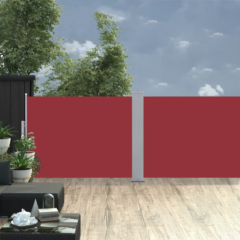 vidaXL piros behúzható oldalsó napellenző 120 x 1000 cm