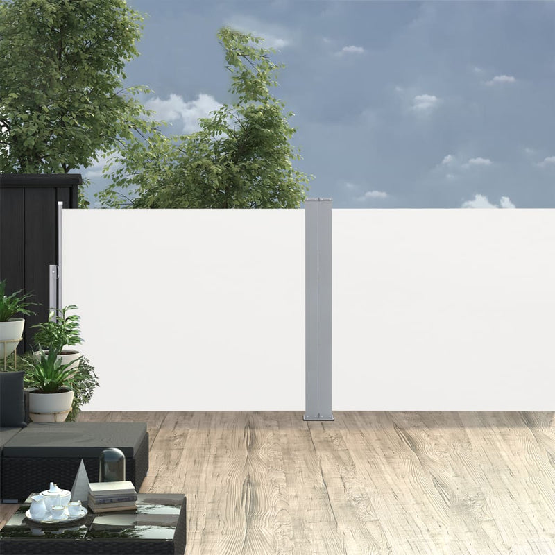 vidaXL krémszínű behúzható oldalsó napellenző 140 x 1000 cm