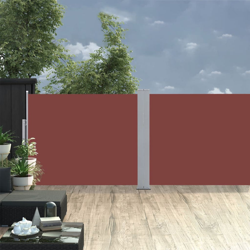 vidaXL barna behúzható oldalsó napellenző 140 x 1000 cm