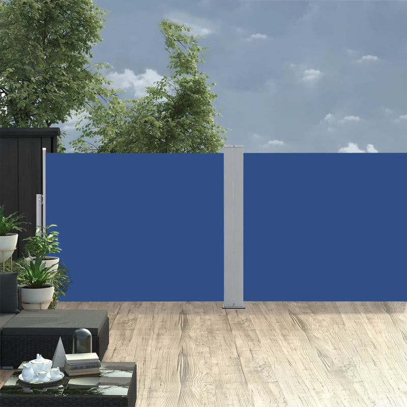 vidaXL kék behúzható oldalsó napellenző 140 x 1000 cm