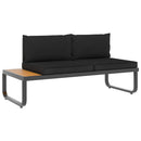 vidaXL szürke 5 részes alumínium és WPC kerti sarokgarnitúra párnákkal