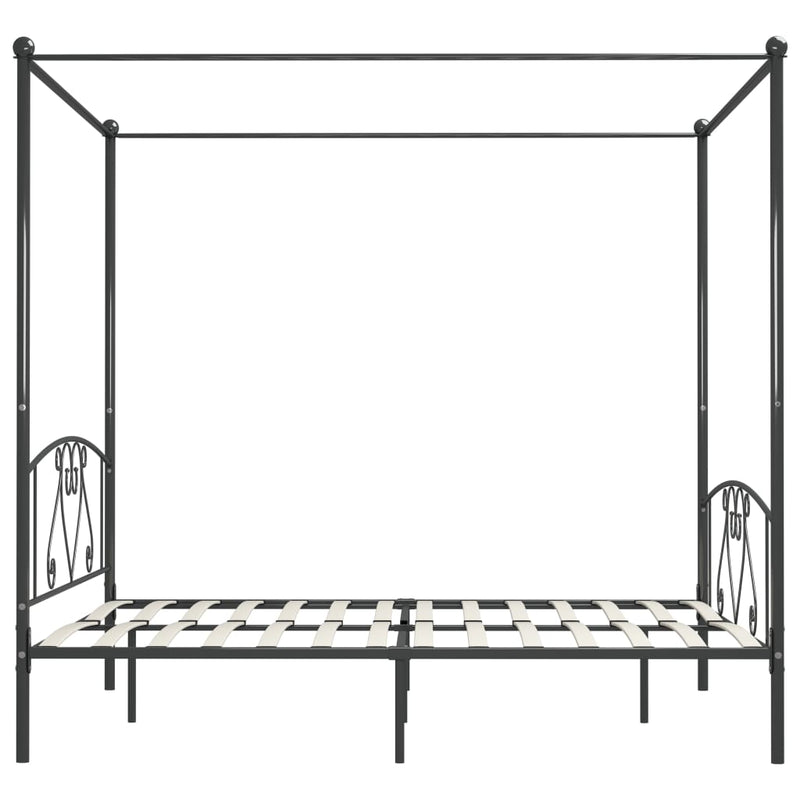 vidaXL szürke fém baldachinos ágykeret 180 x 200 cm