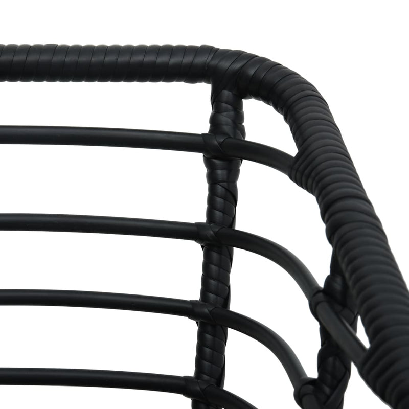 vidaXL 2 db fekete polyrattan kerti szék párnával
