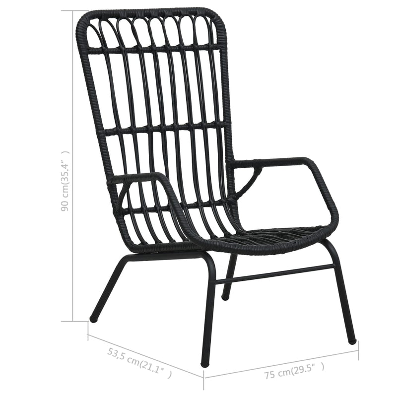 vidaXL fekete polyrattan kerti szék