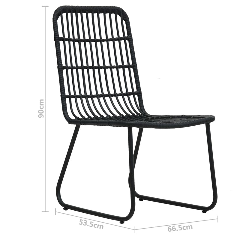 vidaXL 2 db fekete polyrattan kerti szék