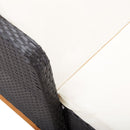 vidaXL fekete polyrattan és tömör akácfa napozóágy