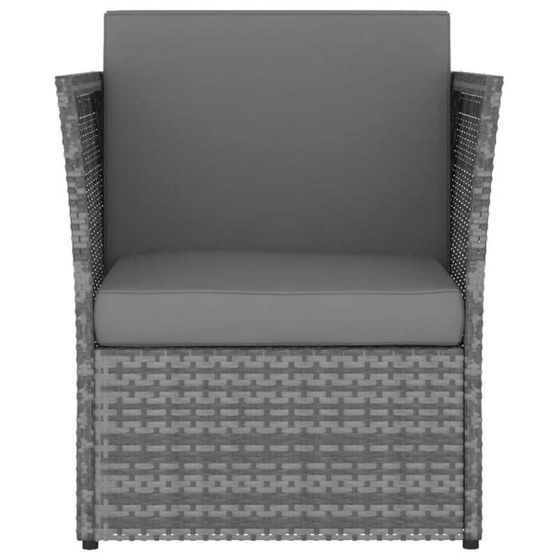 vidaXL antracitszürke kerti polyrattan szék zsámollyal