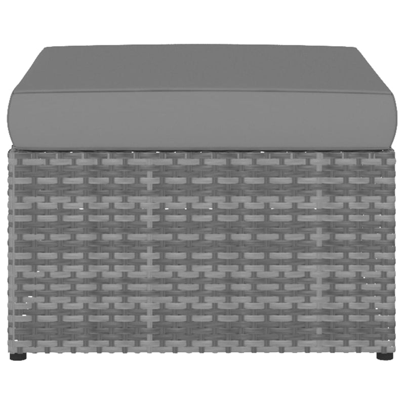 vidaXL antracitszürke kerti polyrattan szék zsámollyal