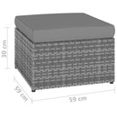 vidaXL antracitszürke kerti polyrattan szék zsámollyal