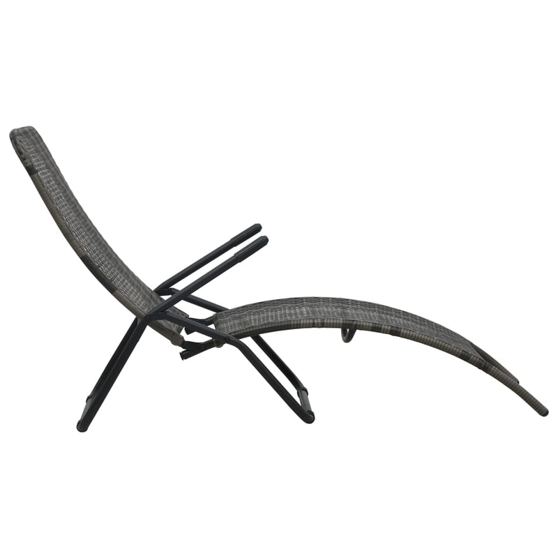 vidaXL szürke összecsukható polyrattan napozóágy
