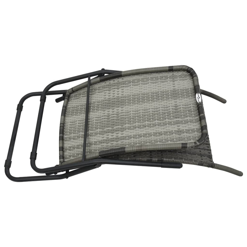 vidaXL szürke összecsukható polyrattan napozóágy