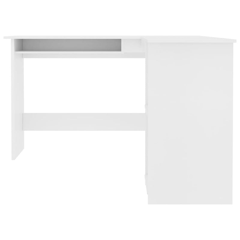 vidaXL fehér szerelt fa L-alakú sarok-íróasztal 120 x 140 x 75 cm