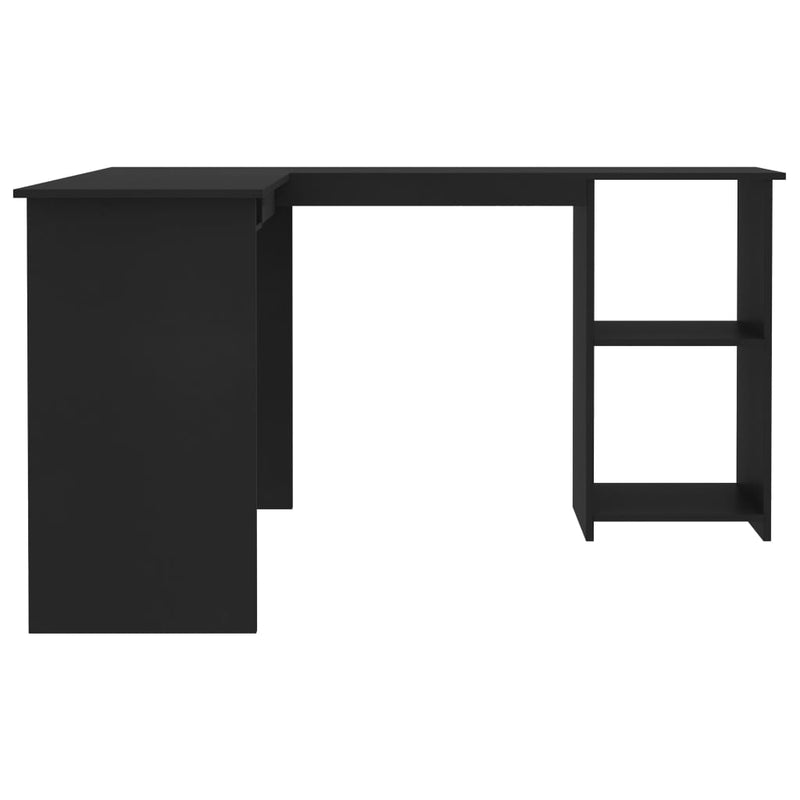 vidaXL fekete szerelt fa L-alakú sarok-íróasztal 120 x 140 x 75 cm