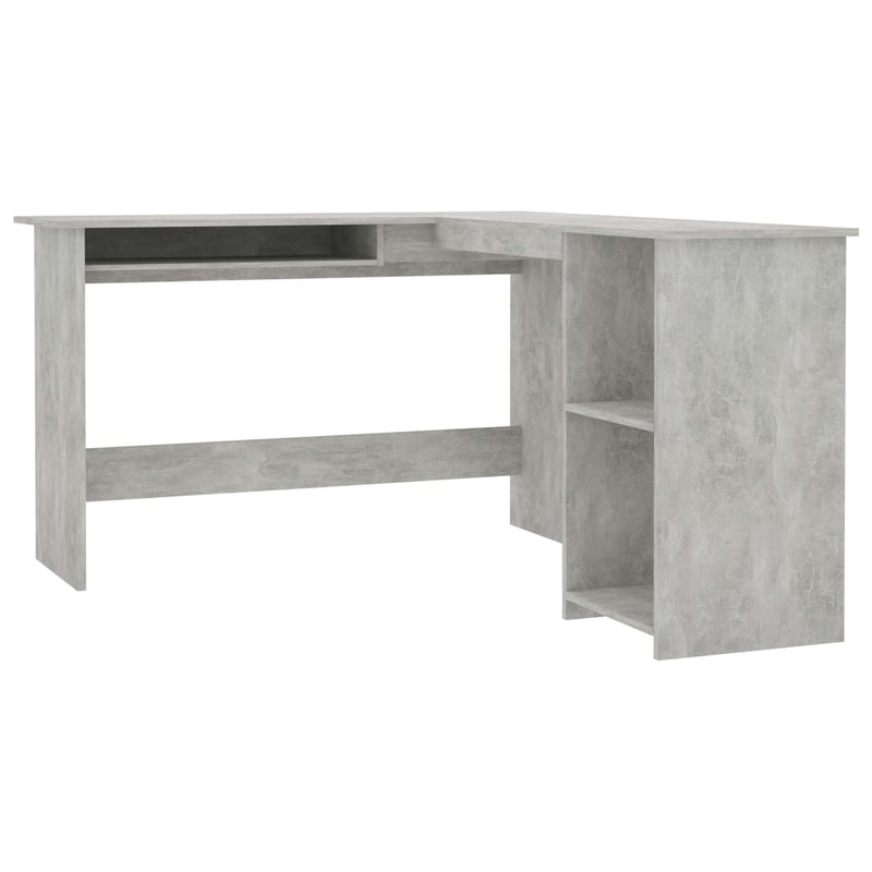vidaXL betonszürke szerelt fa L-alakú sarok-íróasztal 120x140x75 cm