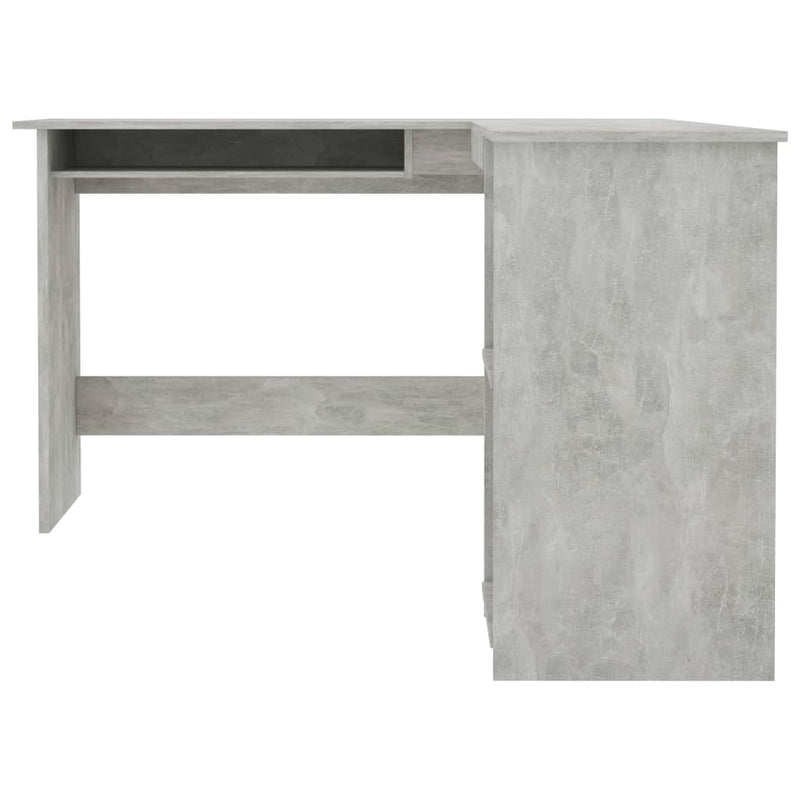 vidaXL betonszürke szerelt fa L-alakú sarok-íróasztal 120x140x75 cm