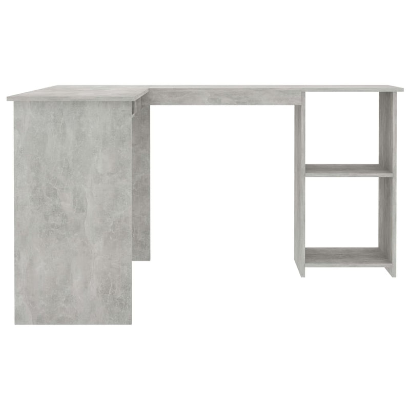 vidaXL betonszürke szerelt fa L-alakú sarok-íróasztal 120x140x75 cm