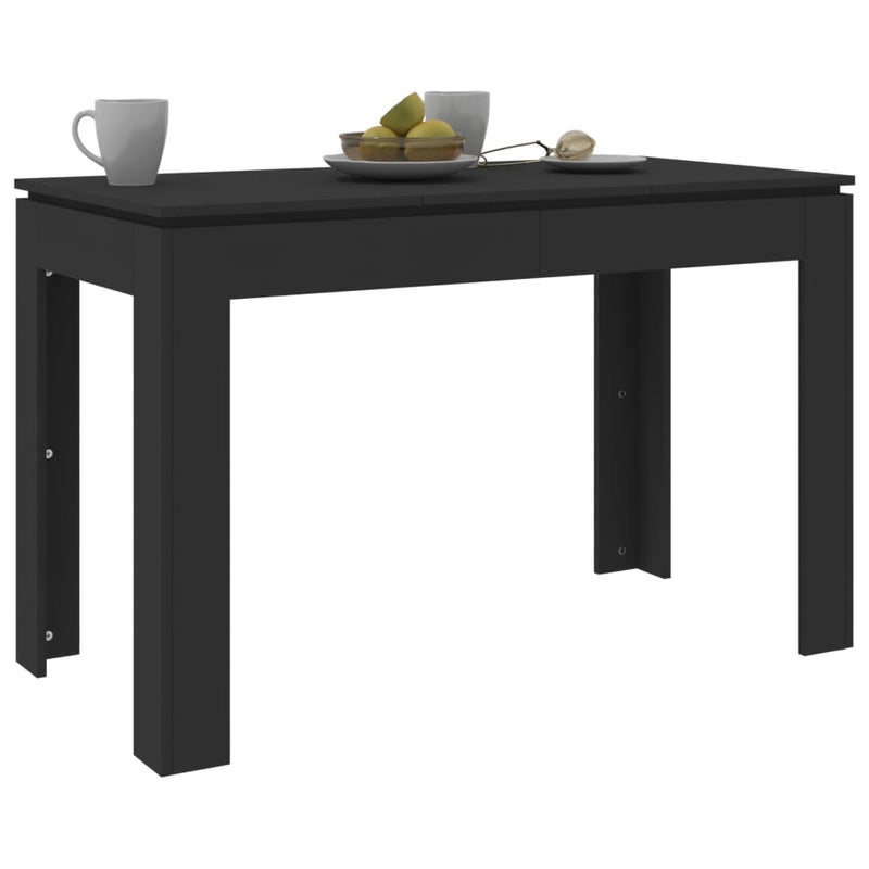 vidaXL fekete szerelt fa étkezőasztal 120 x 60 x 76 cm