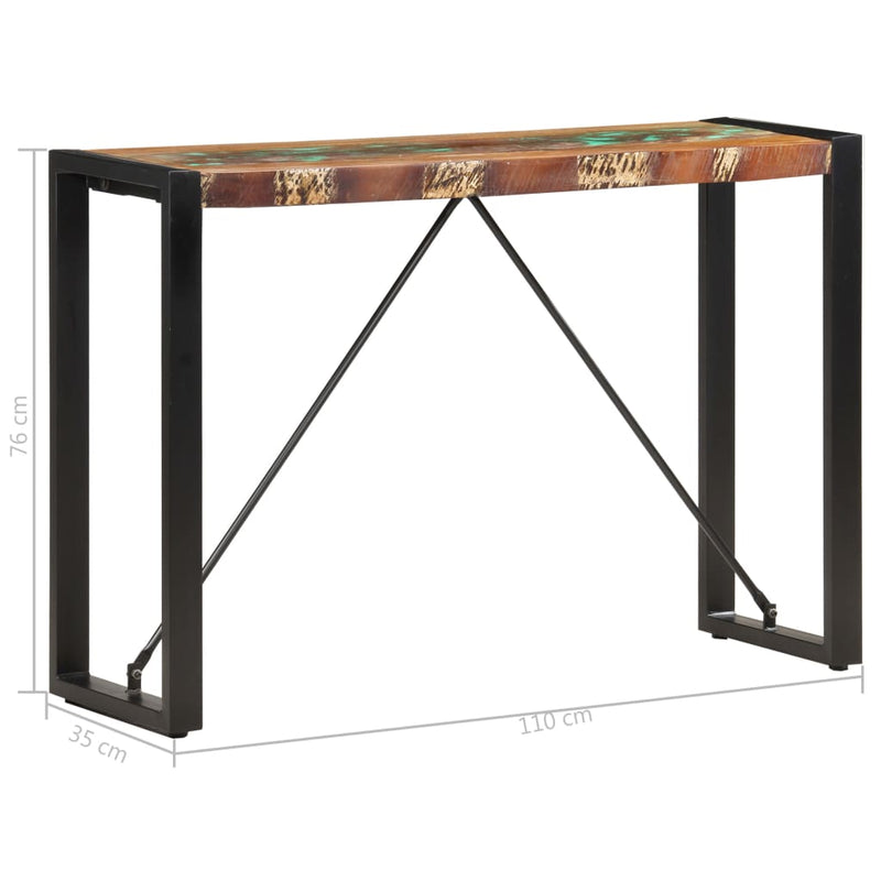 vidaXL tömör újrahasznosított fa tálalóasztal 110 x 35 x 76 cm