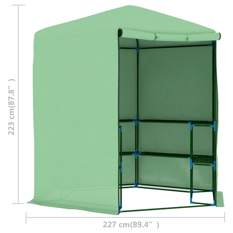 vidaXL acél melegház polcokkal 227 x 223 cm