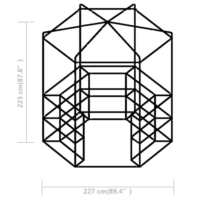 vidaXL acél melegház polcokkal 227 x 223 cm