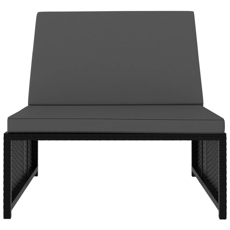 vidaXL 2 db fekete polyrattan dönthető kerti szék asztallal