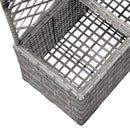 vidaXL szürke rácsos polyrattan magaságyás 2 kaspóval 58 x 30 x 107 cm