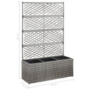 vidaXL szürke rácsos polyrattan magaságyás 3 kaspóval 83 x 30 x 130 cm