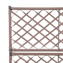 vidaXL barna rácsos polyrattan magaságyás 2 kaspóval 58 x 30 x 107 cm