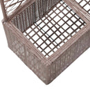 vidaXL barna rácsos polyrattan magaságyás 2 kaspóval 58 x 30 x 107 cm