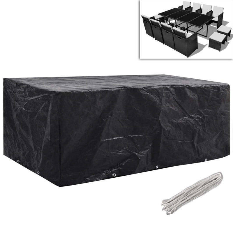 vidaXL 2 db 8 személyes polyrattan szett huzat 10 lyukkal 229 x 113 cm