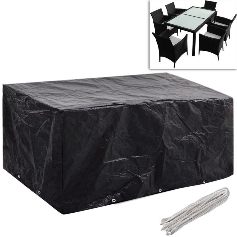 vidaXL 2 db 6 személyes polyrattan szett huzat 10 lyukkal 240 x 140 cm