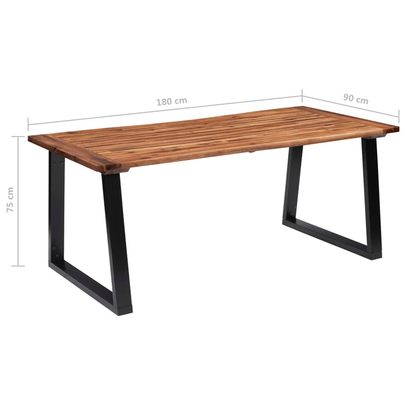 vidaXL tömör akácfa étkezőasztal 180 x 90 cm