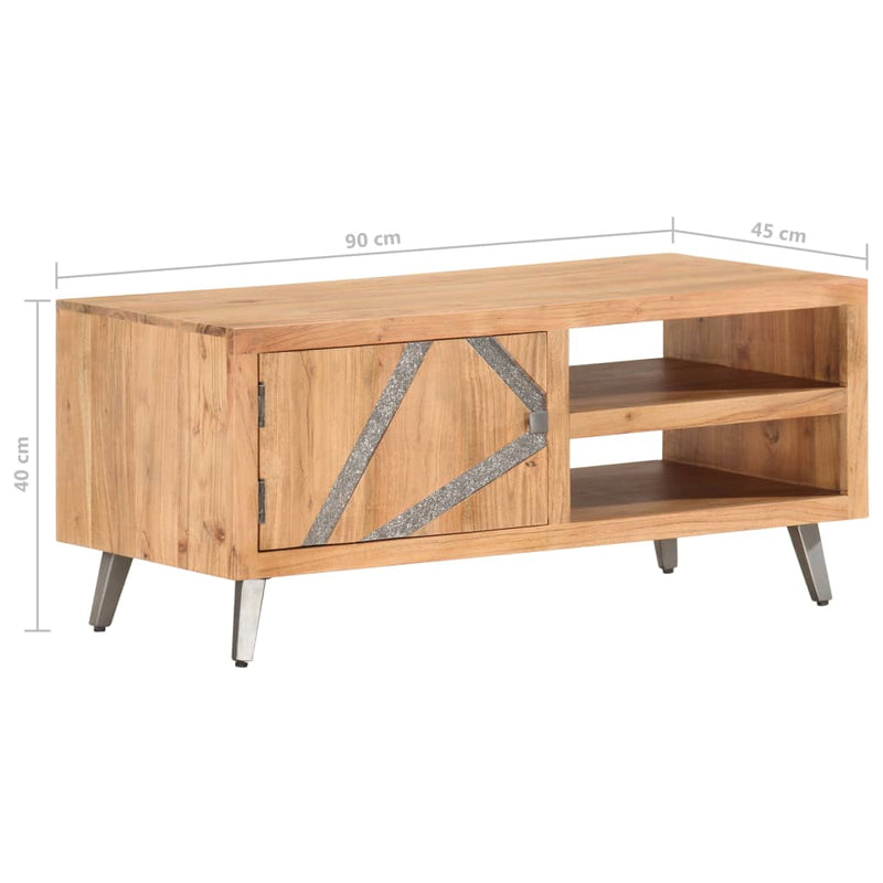 vidaXL tömör akácfa dohányzóasztal 90 x 45 x 40 cm