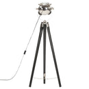 vidaXL fekete háromlábú tömör mangófa állólámpa 97 cm