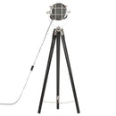 vidaXL fekete háromlábú tömör mangófa állólámpa 97 cm