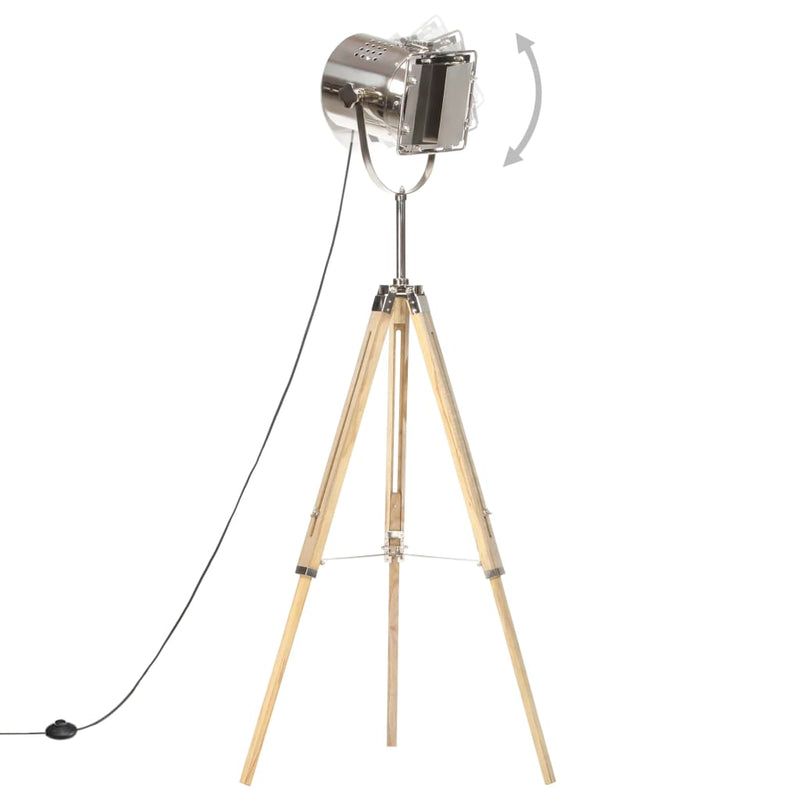vidaXL háromlábú tömör mangófa állólámpa 140 cm