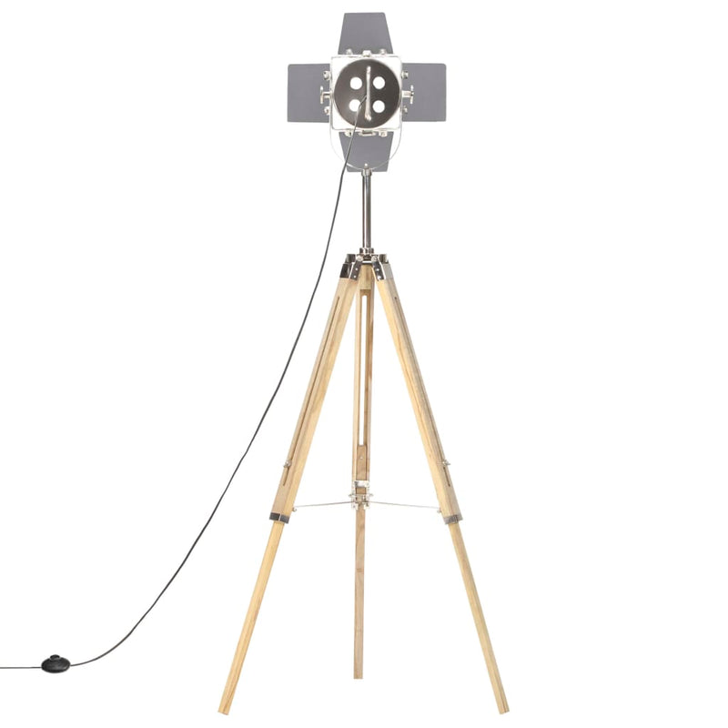 vidaXL háromlábú tömör mangófa állólámpa 140 cm