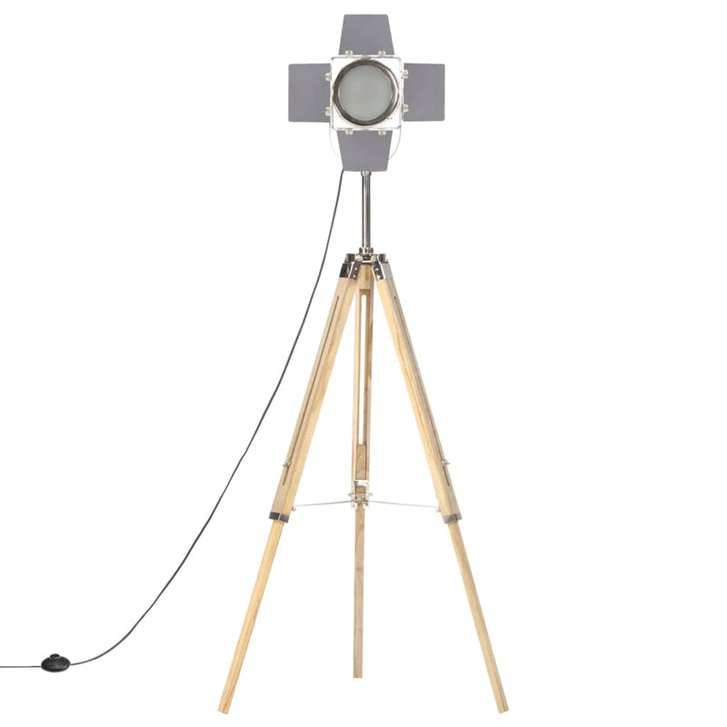 vidaXL háromlábú tömör mangófa állólámpa 140 cm